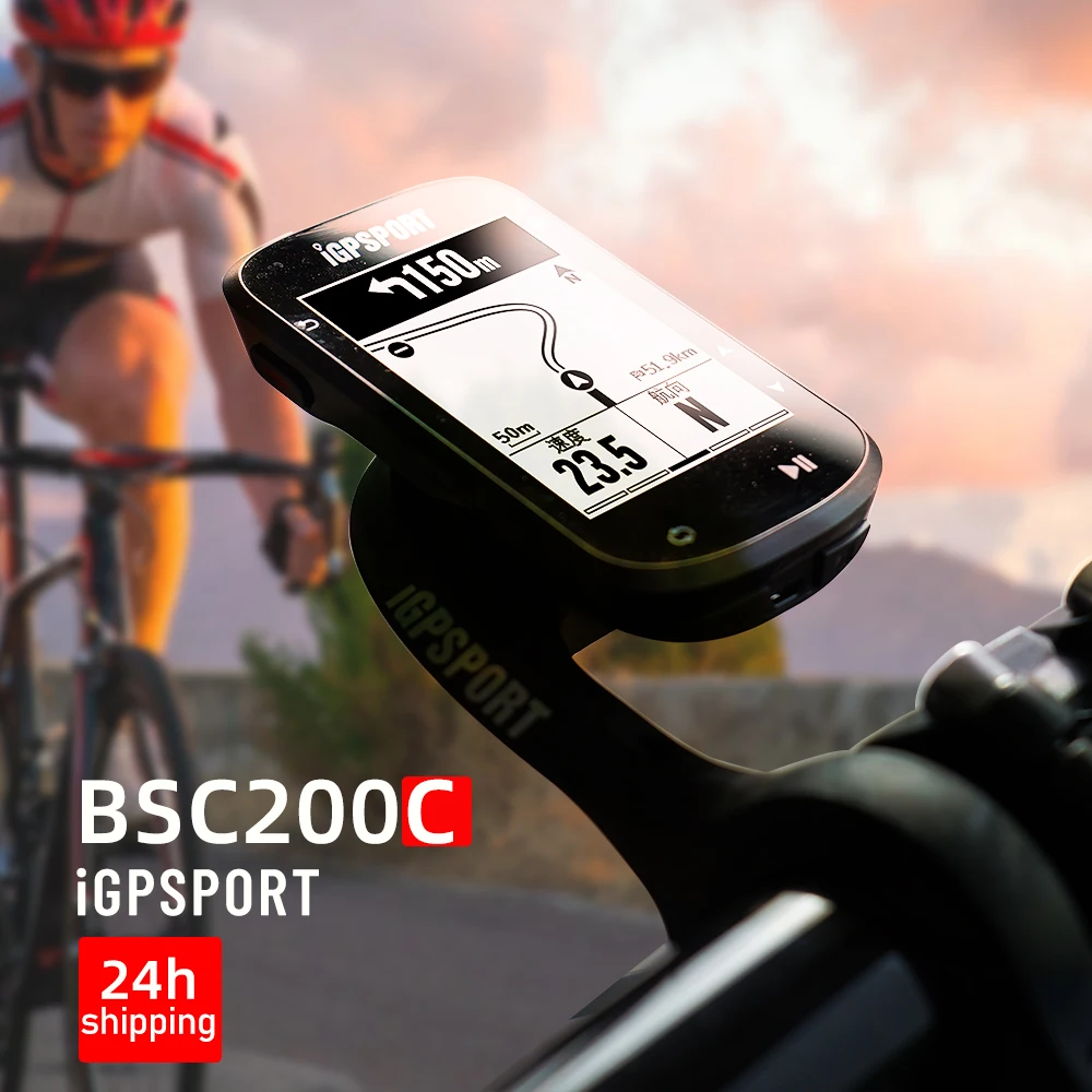 iGPSPORT BSC200C Bluetooth GPS Bicycle Computer Route Navigation Wireless Speedometer Support Bike Powermeter Odometer