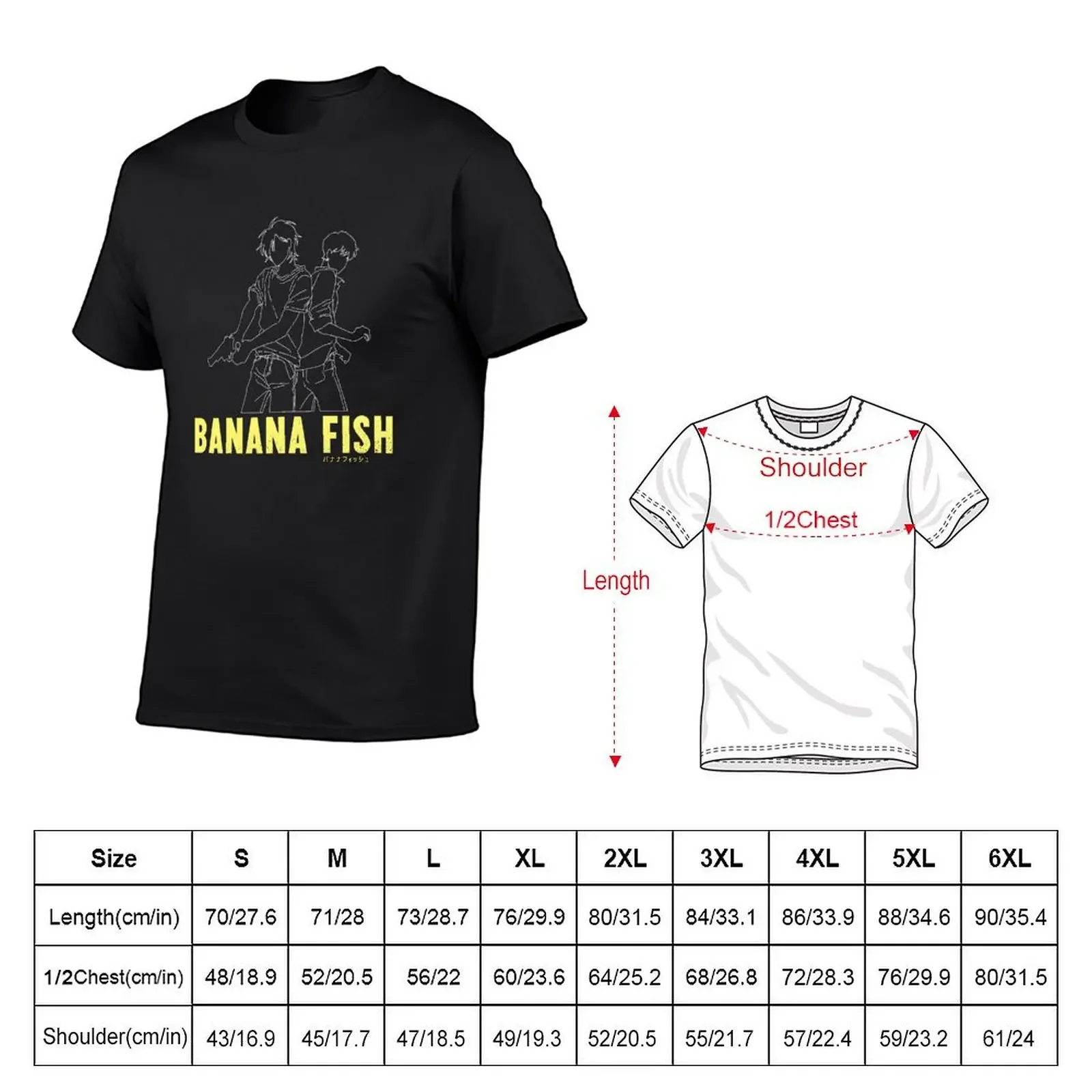 Banana Fish - Ash & Eiji Silhouette T-Shirt customizeds quick drying mens workout shirts