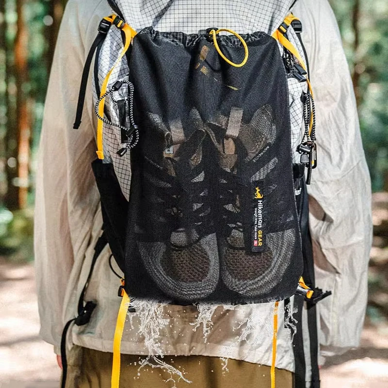 Externer Rucksack-Erweiterungsbeutel mit Kordelzug, atmungsaktiver Aufbewahrungsbeutel für Outdoor, Wandern, Camping, Trekking, Bergsteigen, Rucksack-Zubehör – Detail 1