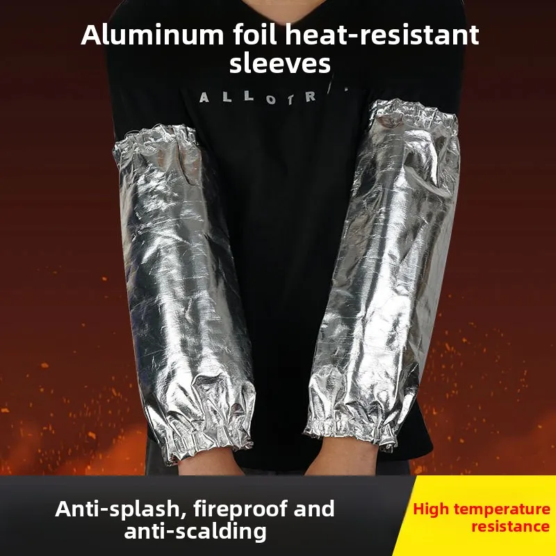 Aluminum Foil Fireproof Sleeve Heat Insulation Sleeve Flame-retardant Scalding-proof and Fireproof Flower Welder Sleeve