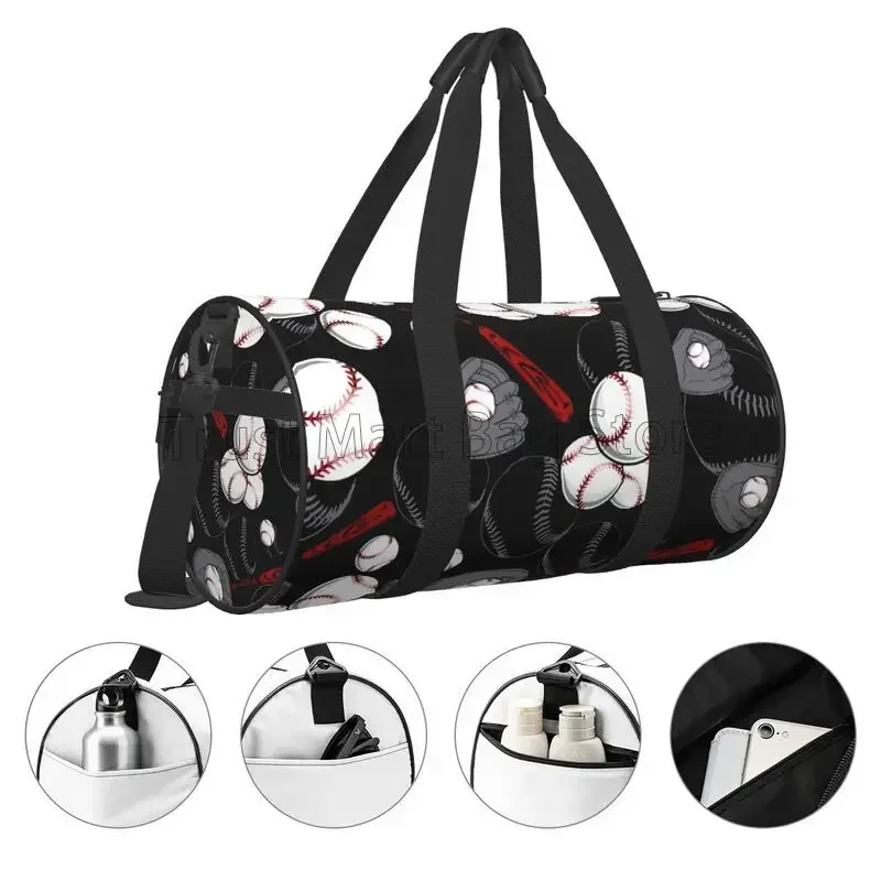 Bolsa de viaje de béisbol Unisex, bolsas de noche de fin de semana de gran capacidad, bolsa de mano de equipaje impermeable portátil para deportes de gimnasio y Yoga