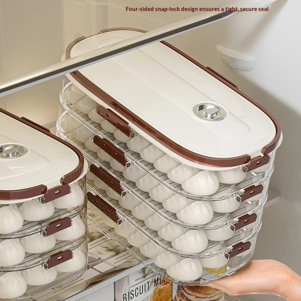 Home Kitchen Fridge Multi-layer Storage Box for Dumplings Freshness Preservation Container for Frozen Foods