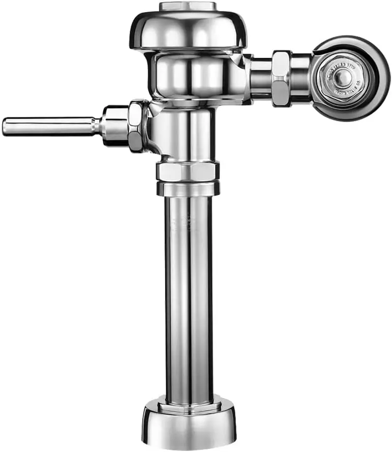 111 Manual toilet flush valve, 1.28GPF hand clamp to connect top valve head, diaphragm valve, polished chrome surface