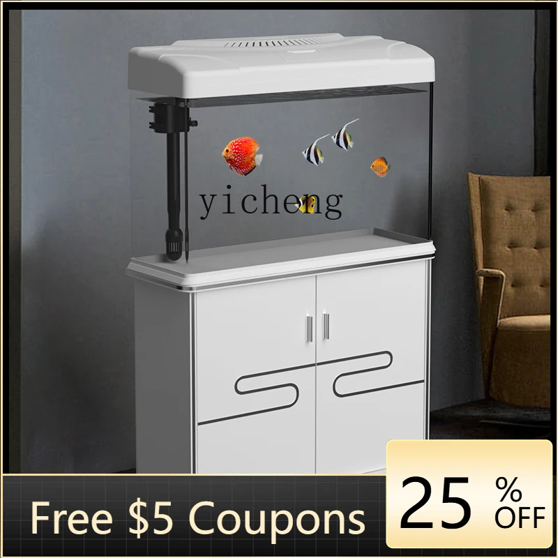 

U1 fish tank ecological aquarium small and medium goldfish tank with bottom cabinet household living room lucky fish tank