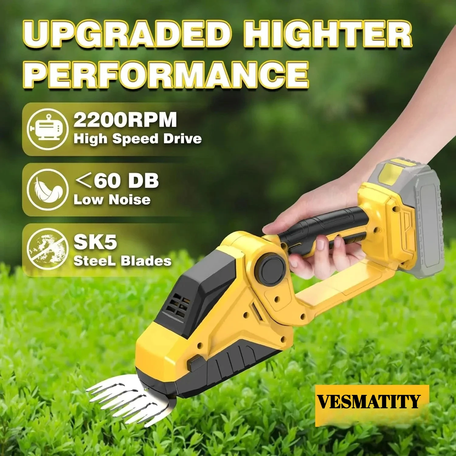 2 IN 1 Cordless Hedge Trimmer Handheld Household Shrub Weeding Pruning Mower Garden Tools For Dewalt Battery