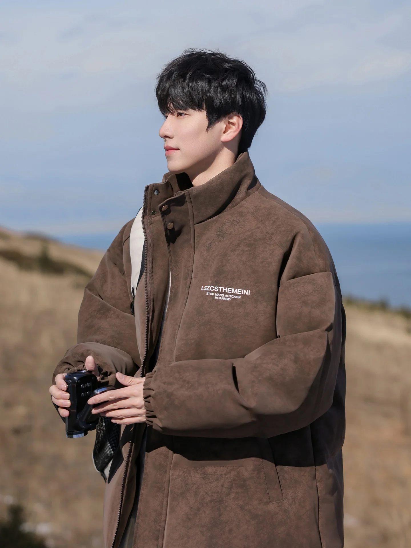 

Мужская зимняя куртка American Sle из премиальной искусственной кожи с наполнителем из хлопка, новая, свободного кроя, утепленная, теплая, хлопковое пальто, верхняя одежда