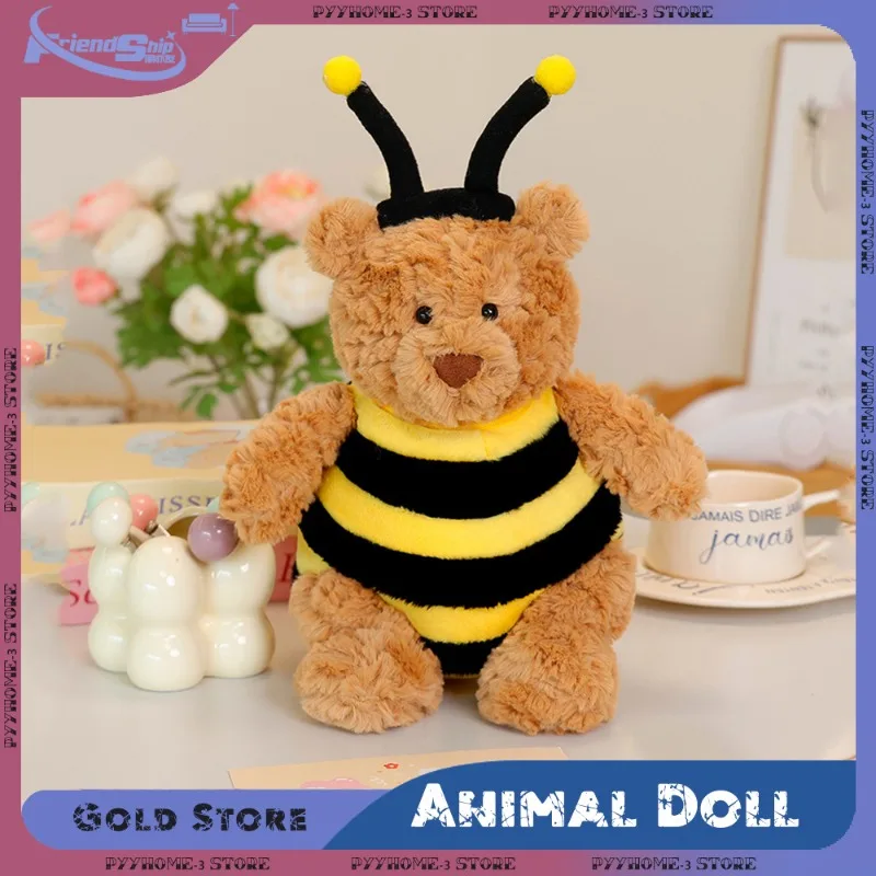 النحل الدب ألعاب من نسيج مخملي قرد صغير محشوة الحيوان لينة الكرتون قلادة لطيف Kawaii دمية هدية غرفة المنزل الديكور هدية عيد ميلاد