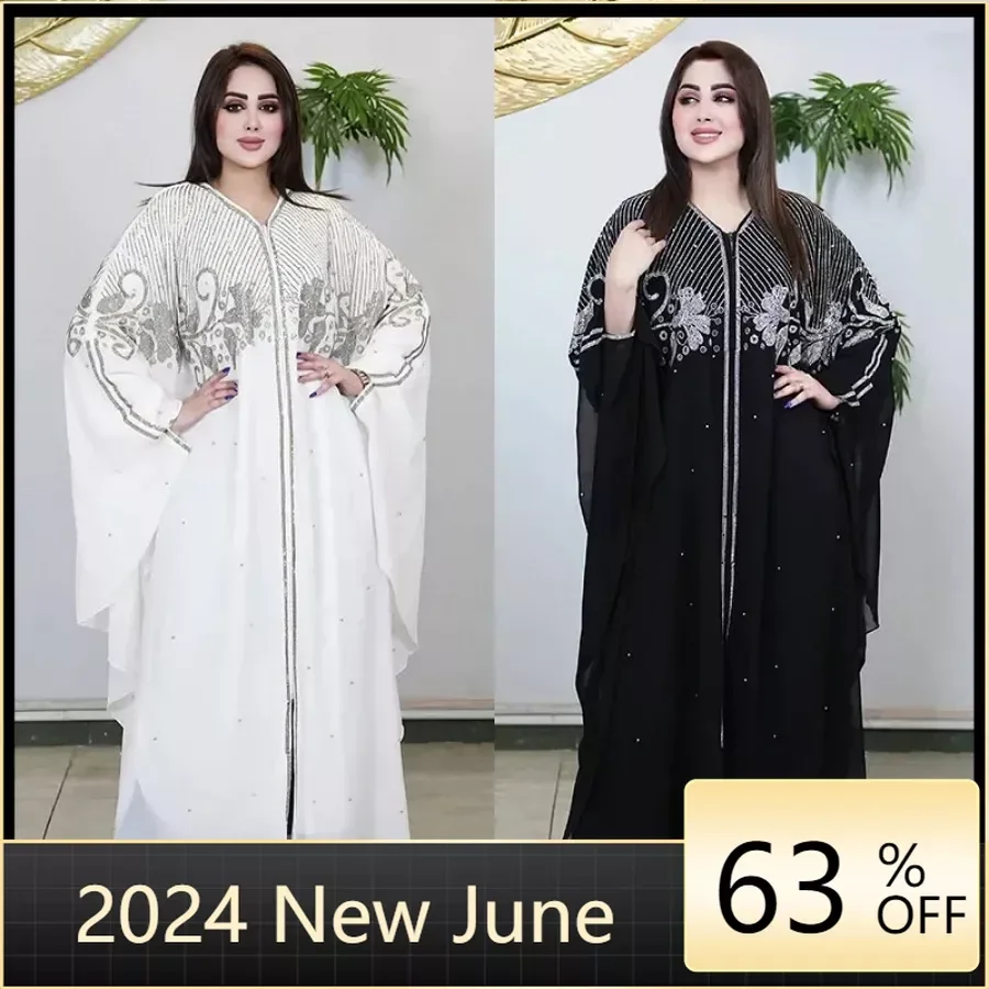 

Мусульманское платье Abayas Femme Ramadan Dubai, комплект из 2 предметов, женский роскошный кафтан, исламское кимоно, халат, кафтан, марокканское вечернее платье 2024