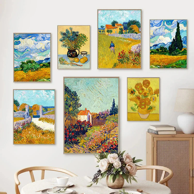 Vincent Van Gogh Collection Paintings Canvas Prints Posters Impressionism Artworks Wall Art Pictures for Home Living Room Decor