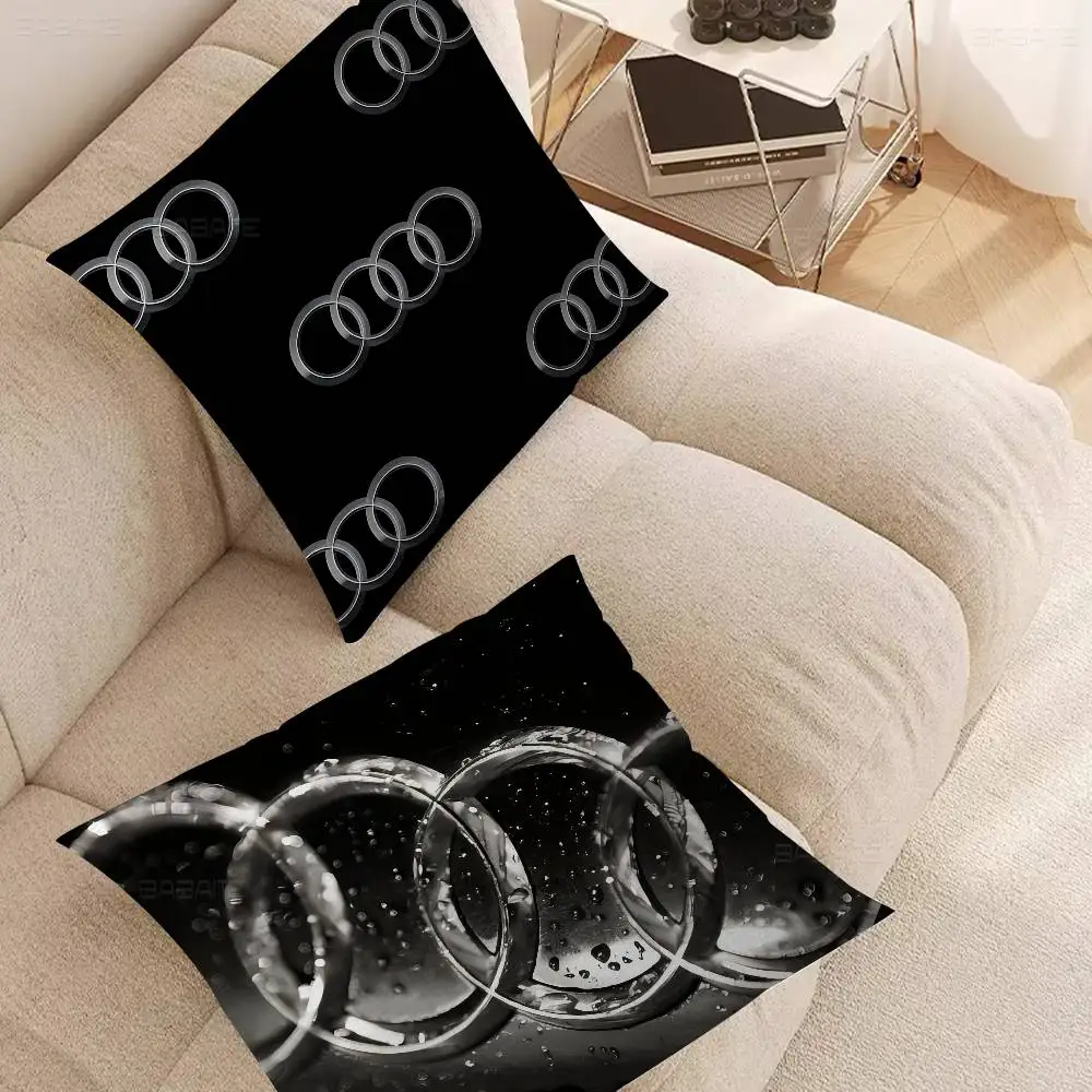 A-Audi Logo Cushion Cover Car Throw Pillow Case For Sofa Car Christmas Gift 40x40cm 45x45cm