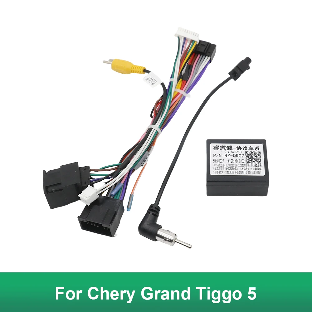

16-контактный разъем камеры для Chery Grand Tiggo 5, жгут проводов радиоадаптера, декодер CAN-шины, автомобильный кабель головного устройства Android