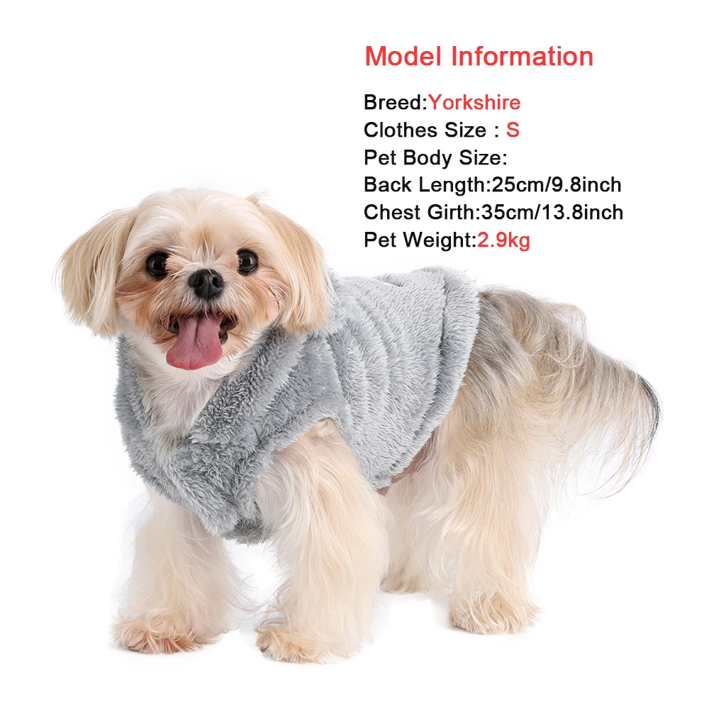 

Winter Puppy Hooded Jacket Sweater Pug Apparel-Soft Fleece Pet Dog Clothes Cute Hoodie Coat For Small Medium Dogs Cats Autumn