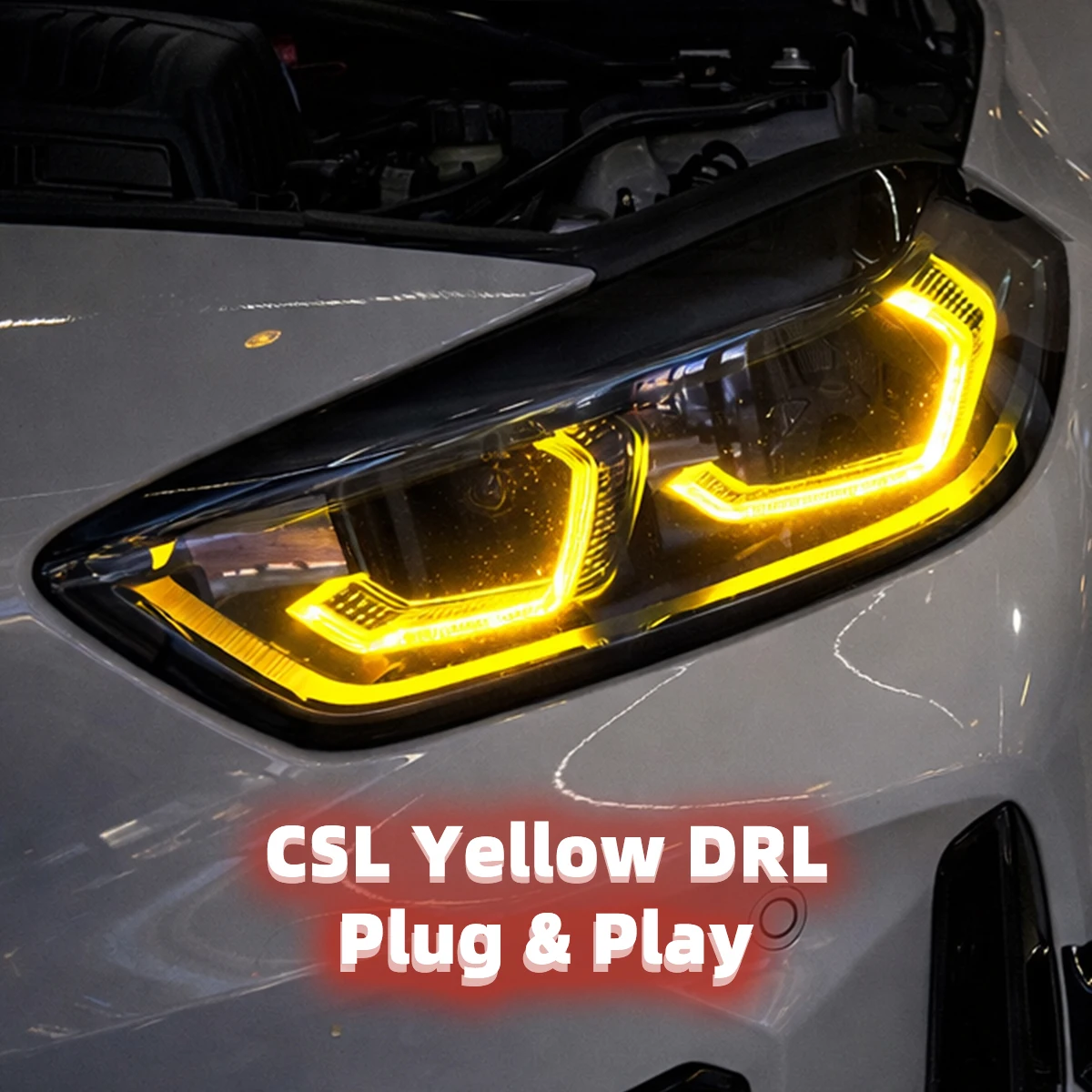 

For BMW 1 Series 2 Series F40 F44 2019-Up CSL Yellow LED DRL Module Plug and Play OEM Fit Daytime Running Light