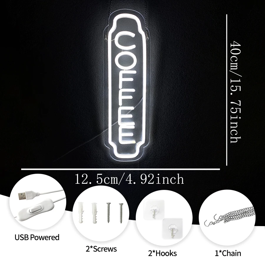 Coffee Led Neon Sign, Coffee Shop Business Signboard, Usb Powered, Club Restaurant, Bar, Station Store Kitchen Lighting Decor.