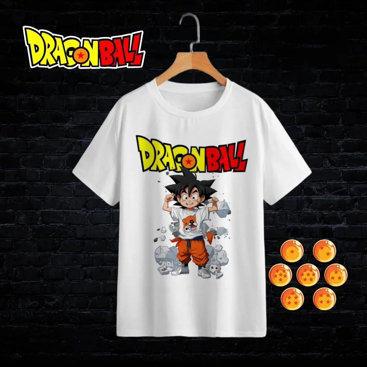 

Summer Dragon Ball Kid Goku Men's T-Shirt Streetwear Graphic 100% Cotton Oversize Casual Short Sleeve Tee Breathable for Comfort