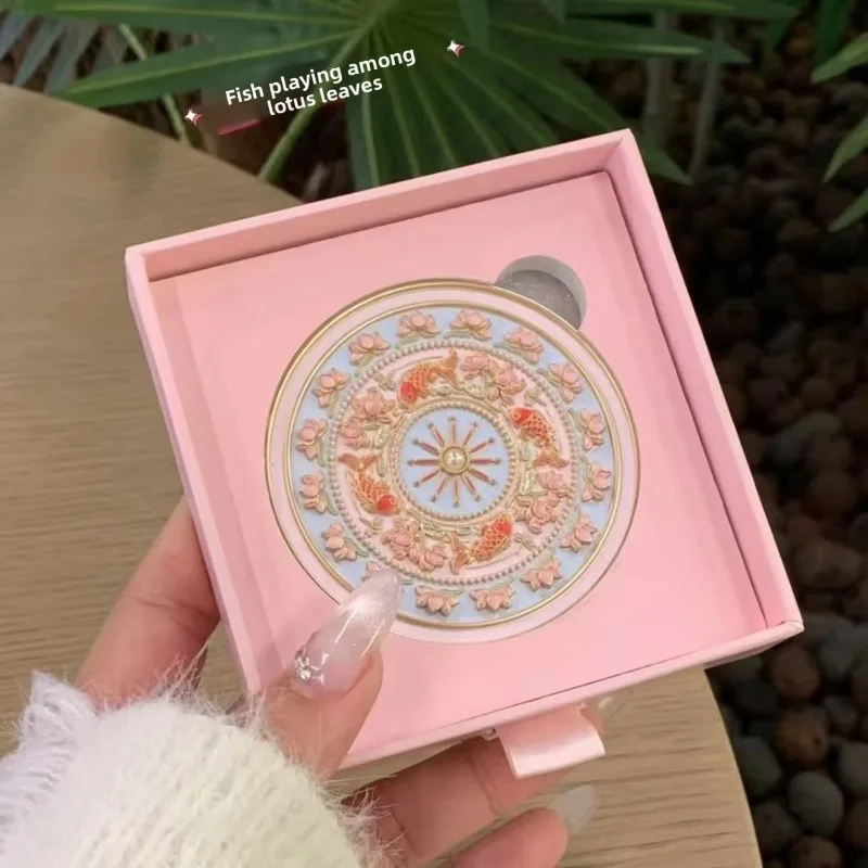 Beijing Icing on the Cake Sparrow Flower Branch Double-Sided Folding Hand-Held Makeup Mirror Fashionable Travel Mirror