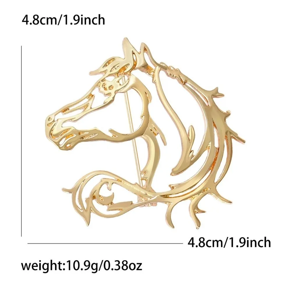 Broches de caballo calados Unisex, broches de cabeza de caballo de diseño Simple de Metal, alfileres de animales de estilo clásico, joyería de fiesta