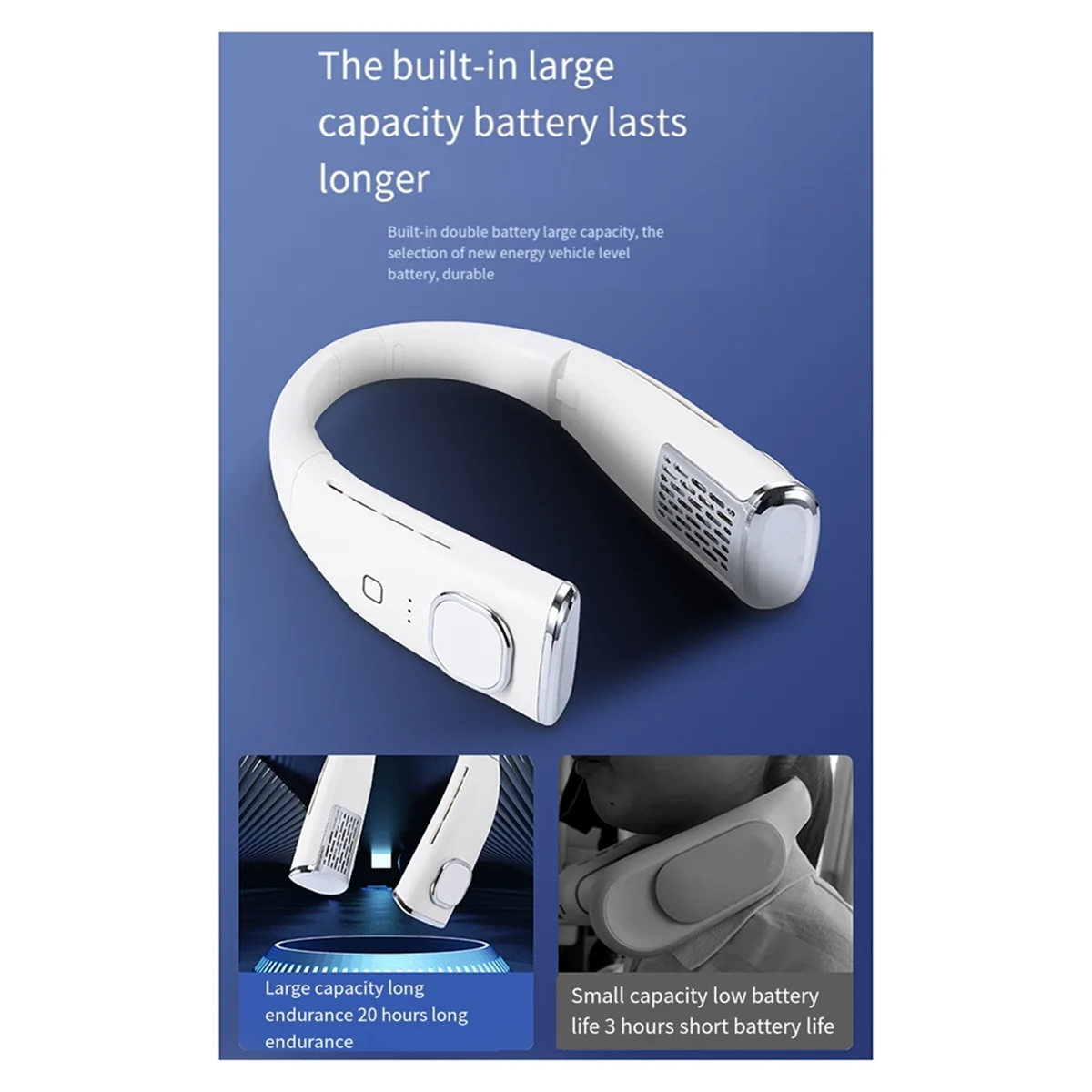 Вешалка-вентилятор 2400 мАч Подвесной шейный вентилятор Складной ленивый безлопастной подвесной шейный мини-вентилятор Turbo Бесщеточный бесшумный спортивный подвесной шейный вентилятор, B