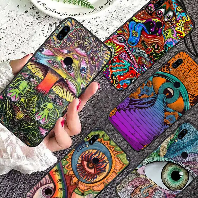 Trippy-Coque de téléphone à motif psychédélique pour Xiaomi, Redmi Note 12 11 7 8 9 10 E s i T X note ultra bery pro 5G 4G