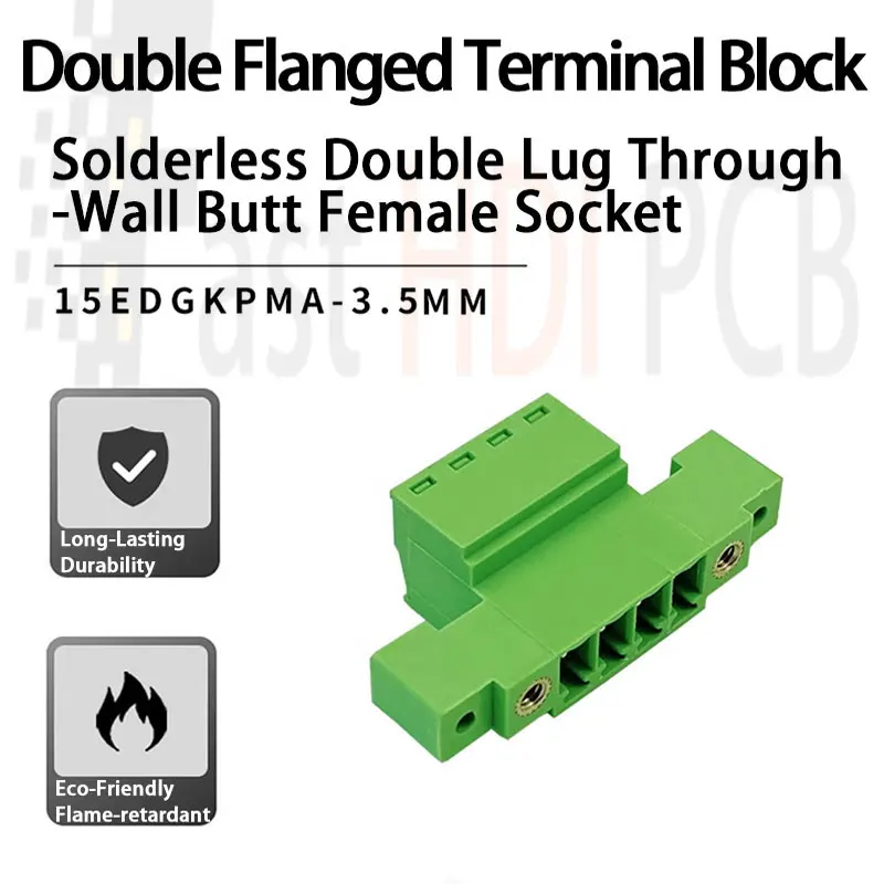 

15EDGKPMA Series 3.5mm Solderless Terminal 2-22P | Industrial Interlocking Terminal Block | Zinc-Plated M2.5 Screw & PA66