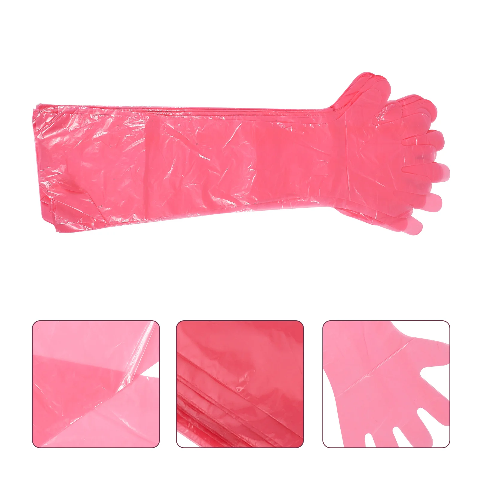 

50 Pcs Household Gloves Midwifery The Mitten Livestock Long Arm Pe Covered Work