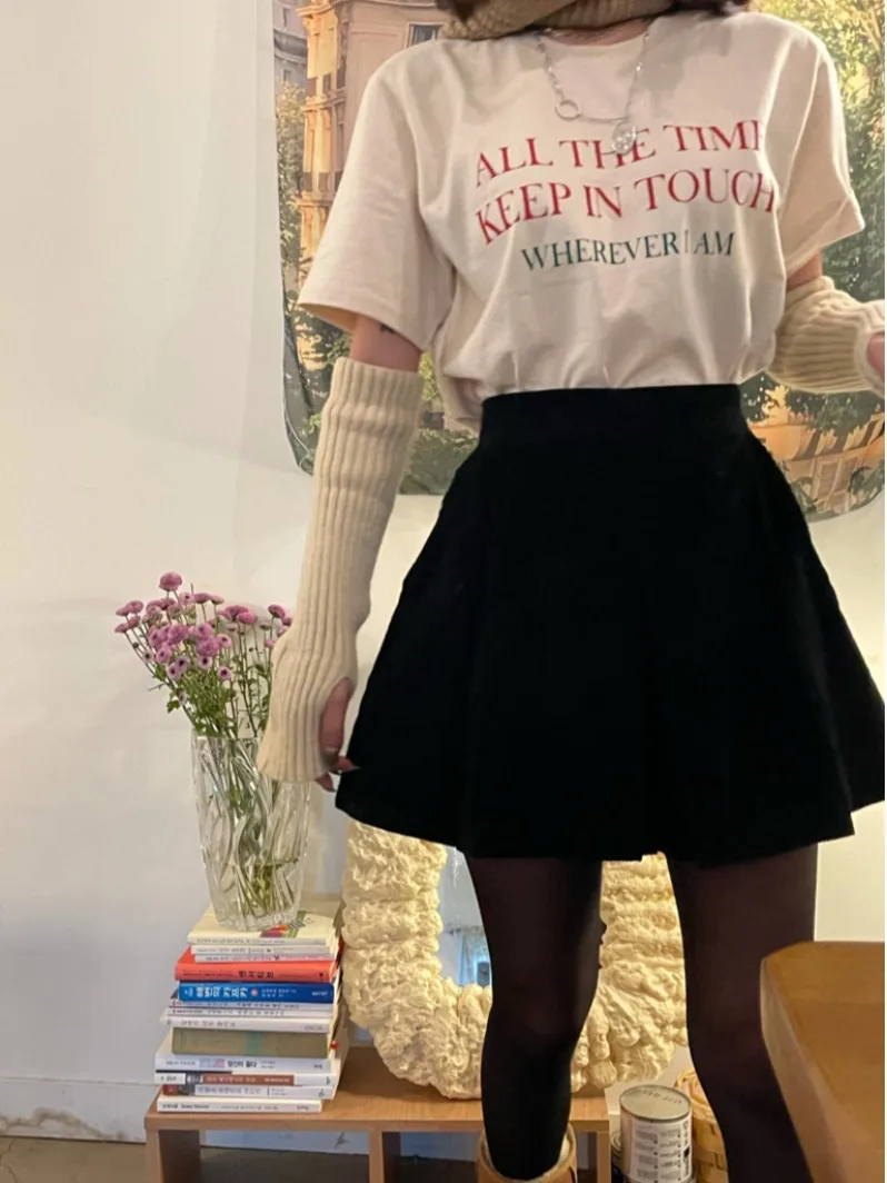 Korean Sle Small Size Corduroy f Skirt Women's 2025 Autumn Model High Waist Slim A-Line ort Skirt Pants