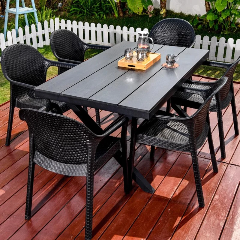 Rattan Modern Outdoor Tables Luxury Black Lounge Minimalist Outdoor Tables Armchair Patio Aire Acondicionado Cuarto Furniture