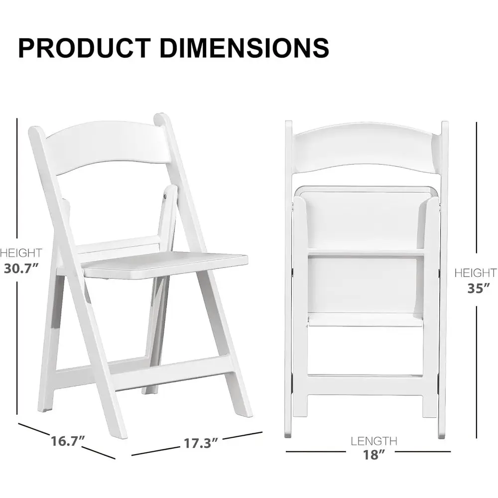 8 Resin olding Chairs, White Resin Chairs with Padded Seat, Lightweight oldable Chairs, Comortable olding Chairs or Wedding Part