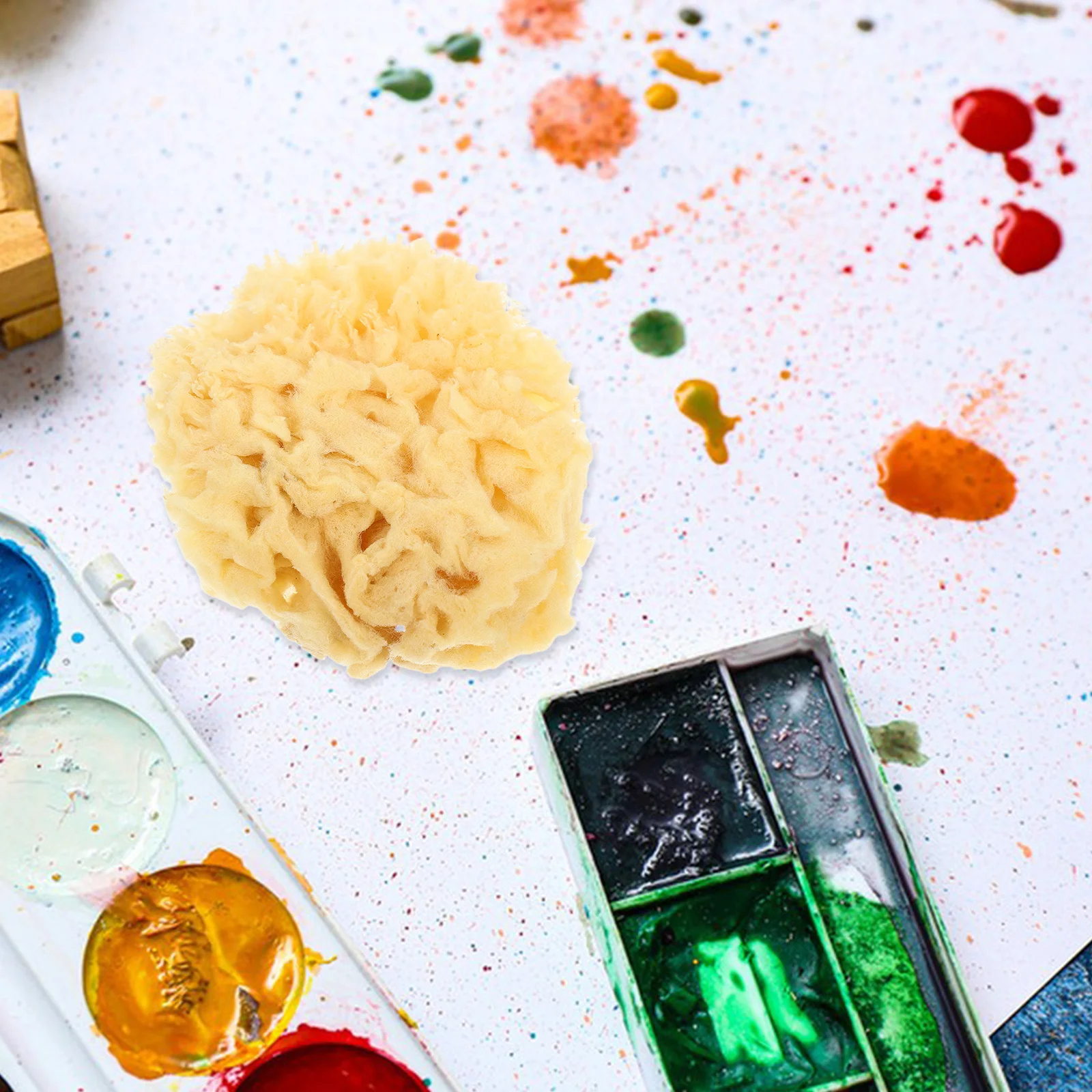 Natural Sea Sponge 2.0-2.5 Inch Art Sponge For Watercolor Acrylic Texture Painting Projects Reusable Painting