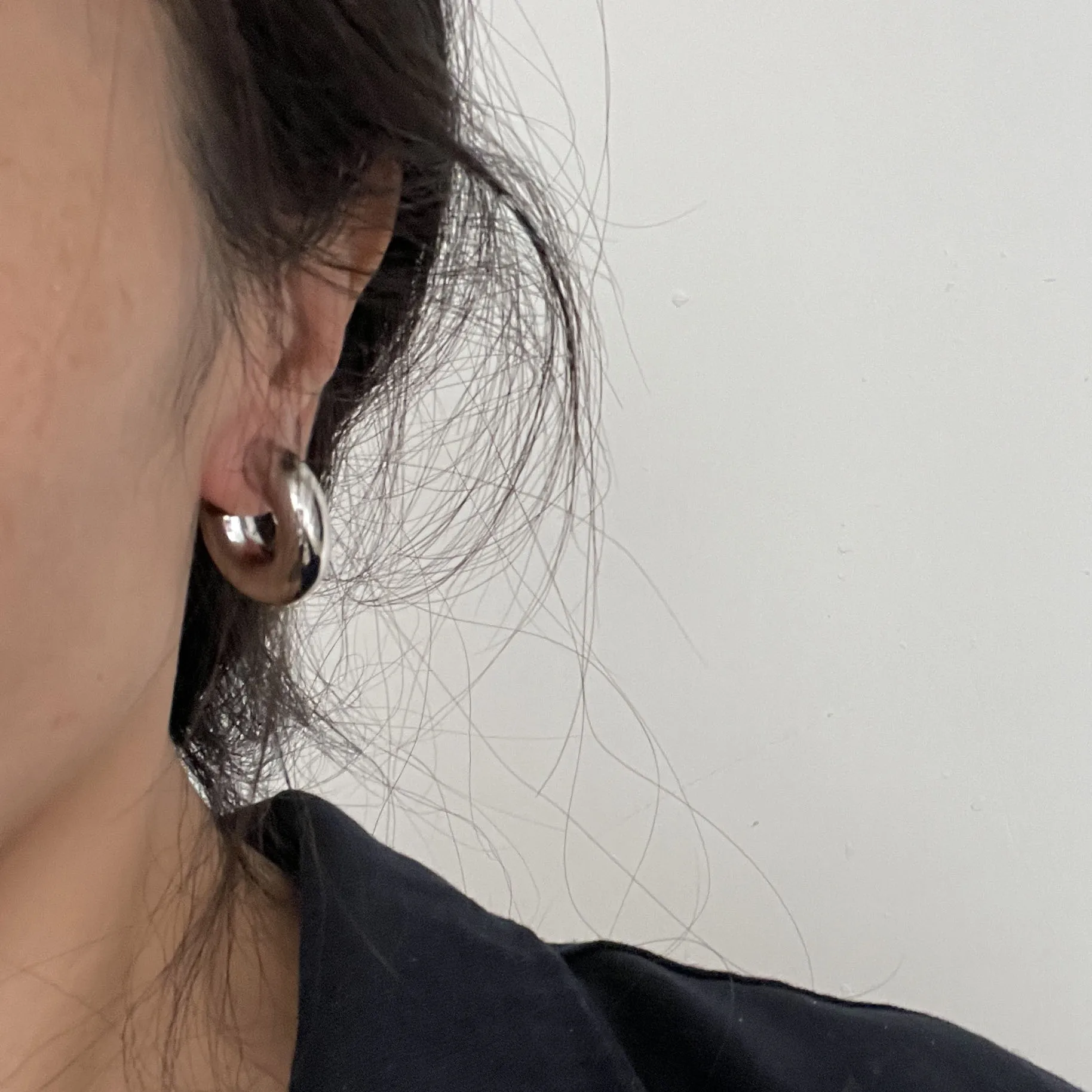 925 Sterling Silver Earrings For Women Trendy Simple Heavy Circle Earring Jewelry Prevent Allergy Party Christmas Accessories
