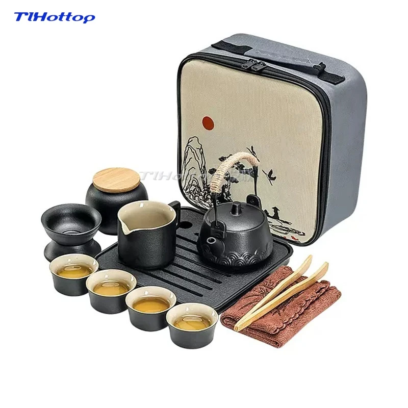 Travel Kung Fu Tea Set Portable Set To Make Tea Outdoor Travel Camping Tea Equipment Small Set Of Teacup Gift