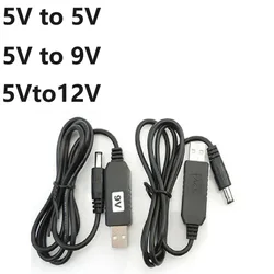 USB Power Boost Line USB Cable 5.5x2.1mm Plug DC 5V to DC 9V 12V Step UP Module USB Converter Adapter Cable