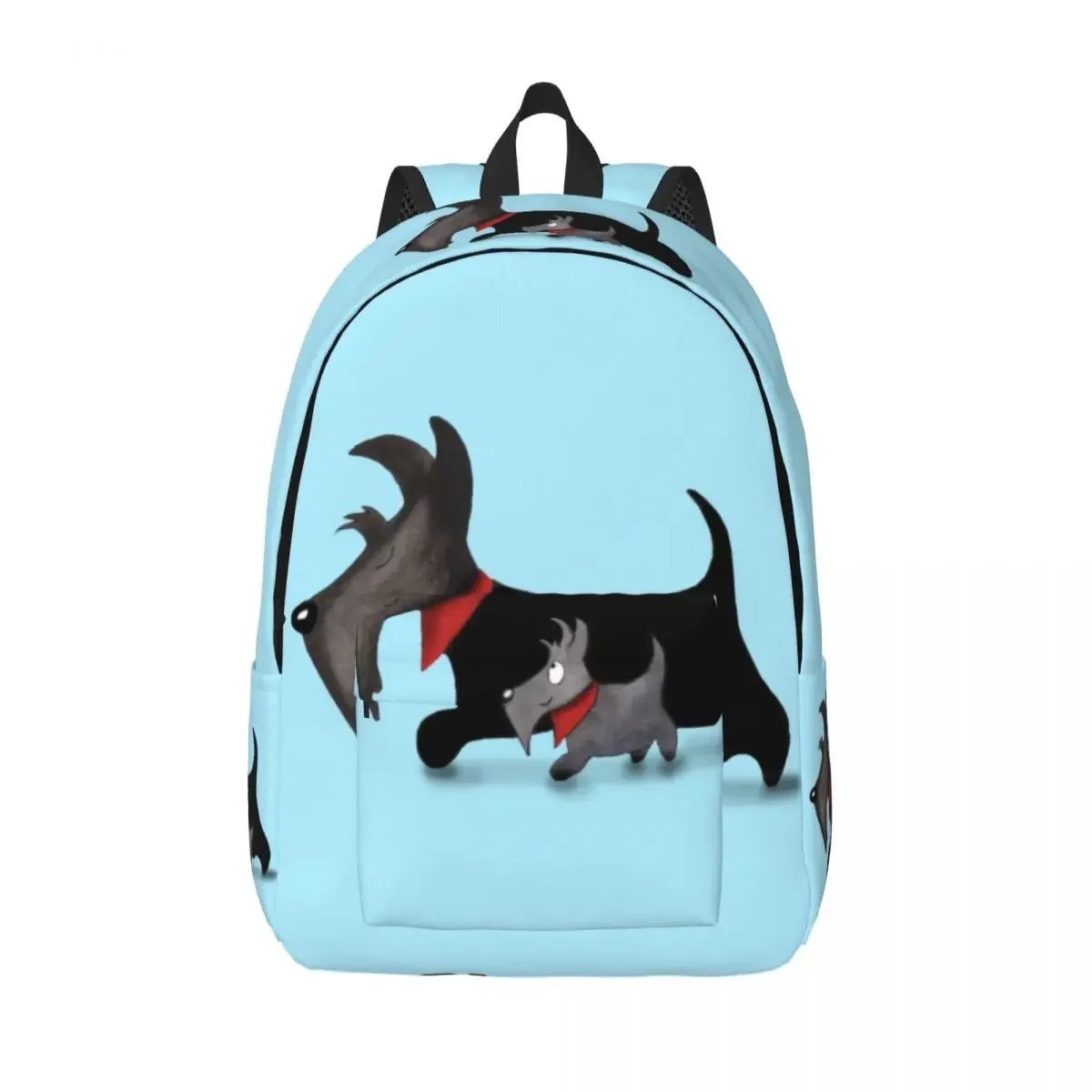 

Scottie Dogs Cartoon Graphic Travel Canvas Backpack School Computer Bookbag Scottish Terrier College Student Daypack Bags