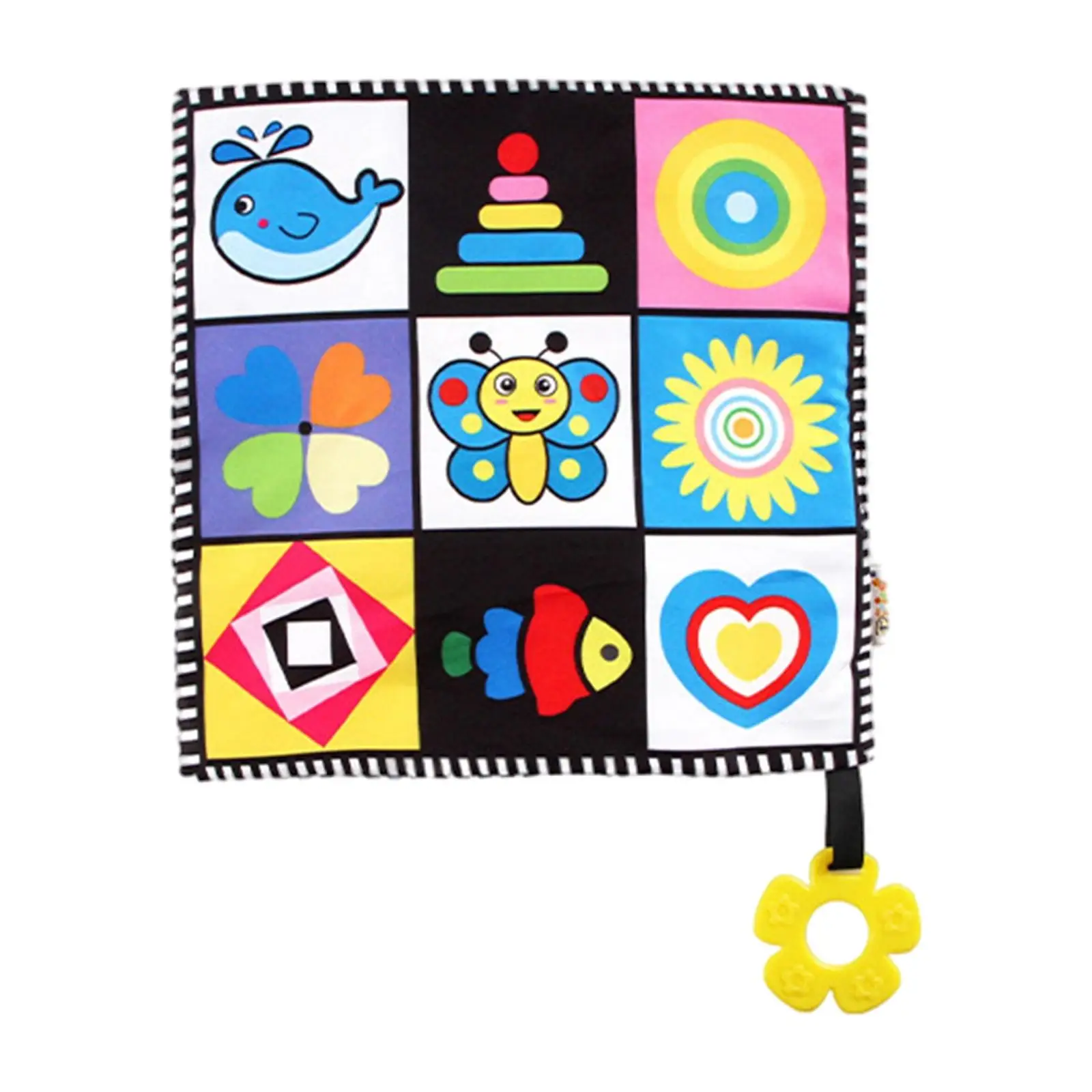 4xBaby Soothing Towel with Teether Animal Patterns Colorful Sleep for Newborn Elephant