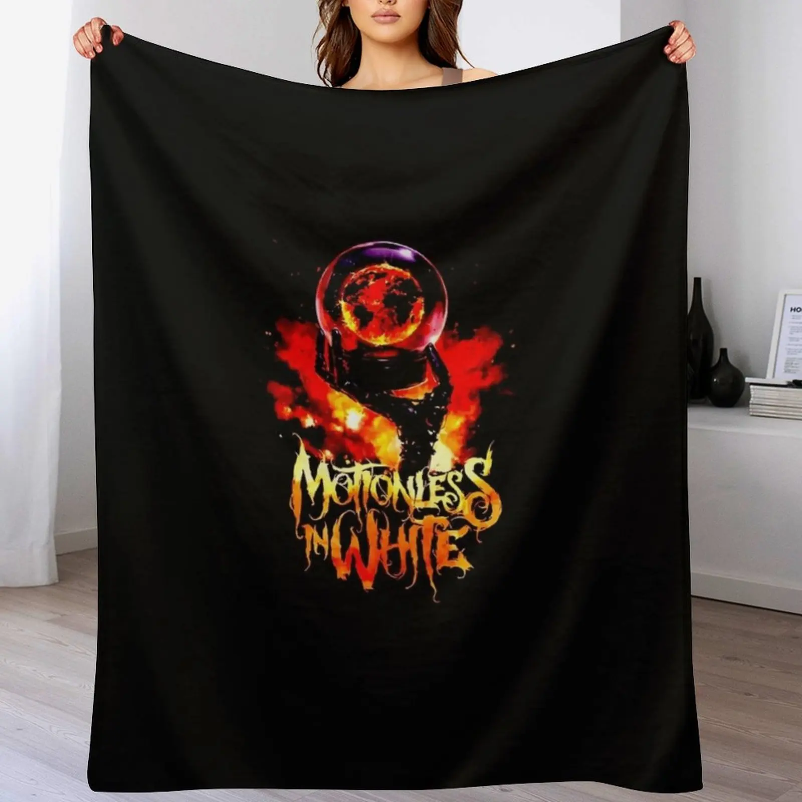 Motionless In White Evil Music Band Gift Men Throw Blanket Elegant Warm Throw Blanket for Hotel Home