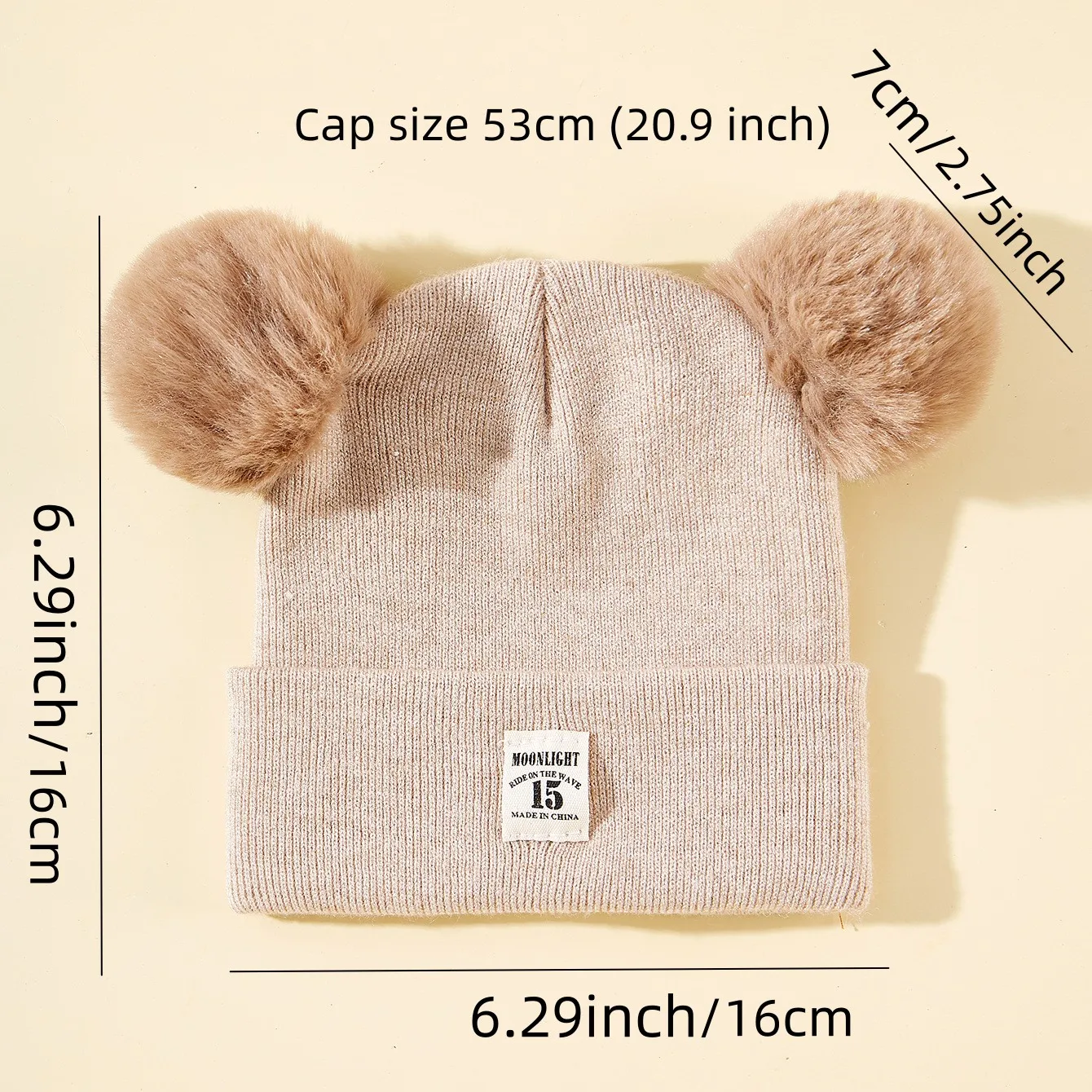 1pcs Winter Children Warm Baby Knitted Hats With Pom Pom Kids Knit Beanie Hats Solid Color Children\'s Hat For Boys Girls