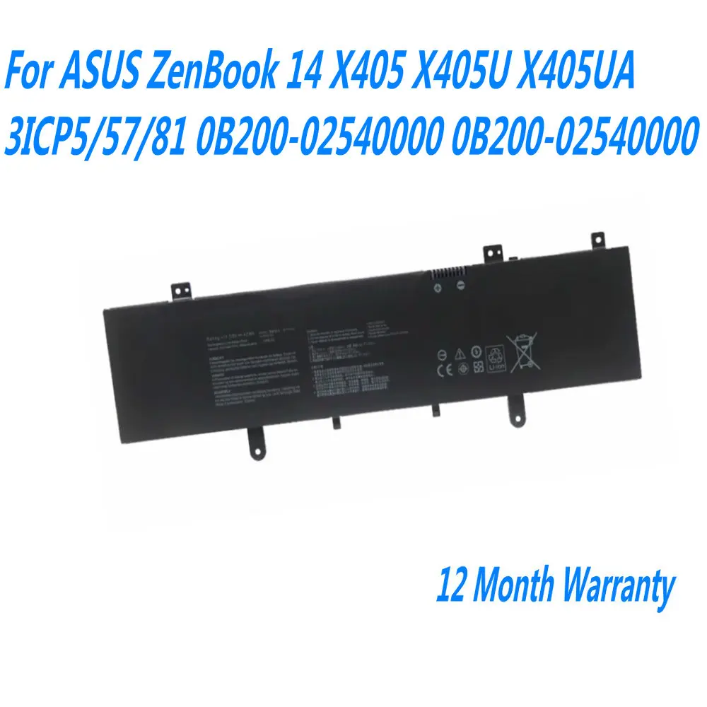 New 11.52V 42WH B31N1632 Laptop Battery For ASUS ZenBook 14 X405 X405U X405UA 3ICP5/57/81 0B200-02540000 0B200-02540000