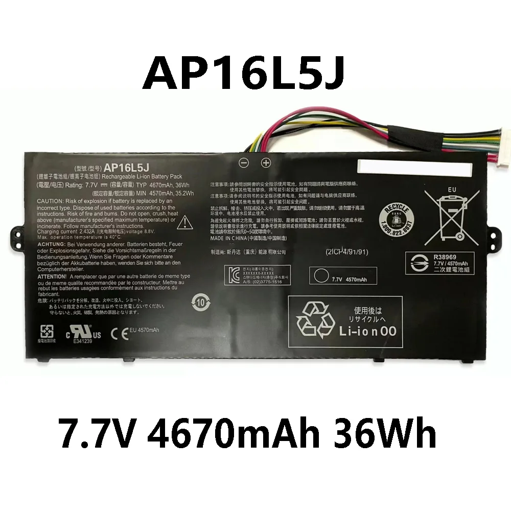 AP16L5J 7.7V 4670mAh 36Wh Laptop Battery for Acer Chromebook Spin 311 Convertible Model CP311-2H-C679 Series