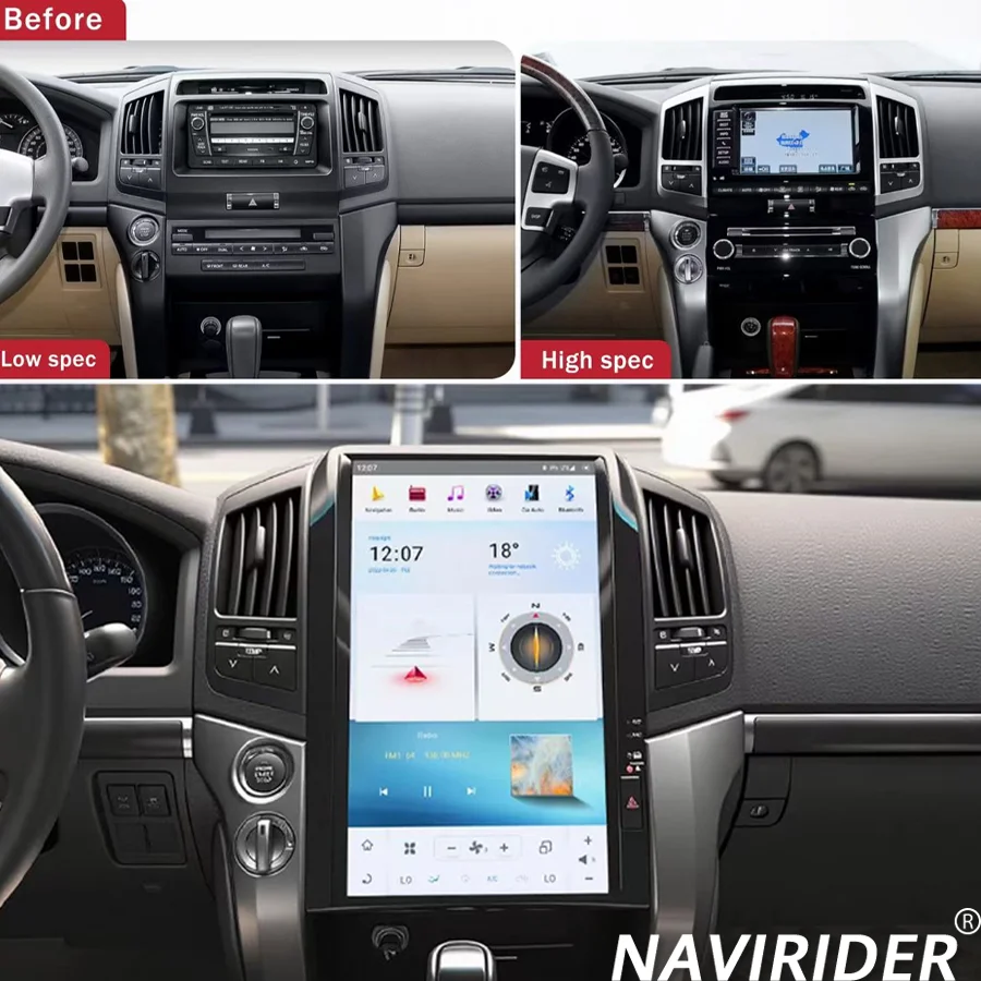 

For Toyota Land Cruiser LC200 2008-2015 Stereo Car Radio Multimedia Player 16inch Android Vertical Screen CarPlay GPS Navigation