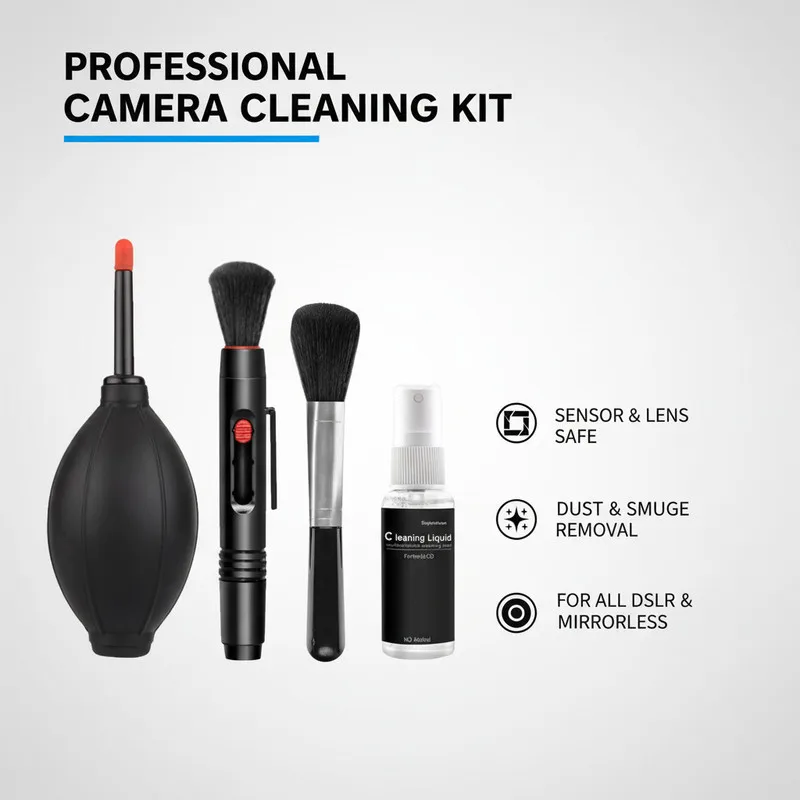 Ready Stock 6in1 DSLR Sensor Cleaning Kit Jet Fan, Brush, Dust Remover For Sony Nikon Canon Fujifilm Cameras Multifunctional Set
