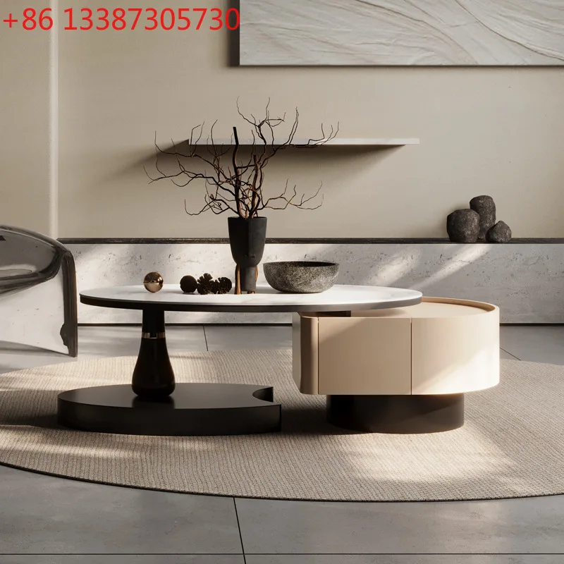 

Современный журнальный столик из сланца в стиле лайт-люкс, для небольшой квартиры, простой журнальный столик для дома