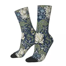 Retro Flowers Men's Socks William Morris Unisex Street Style Pattern Printed Funny Crew Sock Gift