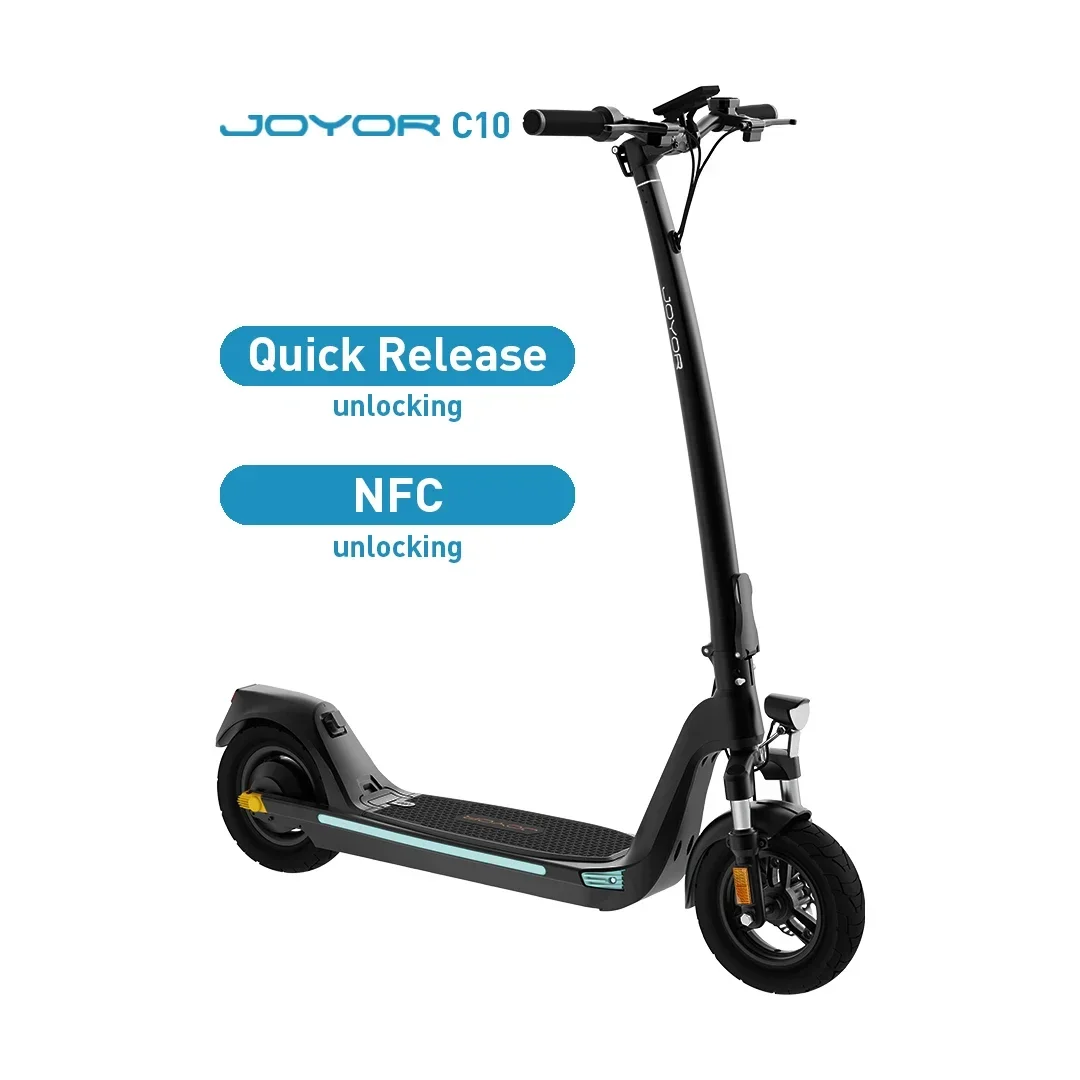 Patinete eléctrico JOYOR C10, 48 V, 10,4 Ah, autonomía de 30 a 50 km, neumáticos de 10 pulgadas, patinete eléctrico plegable, capacidad de
