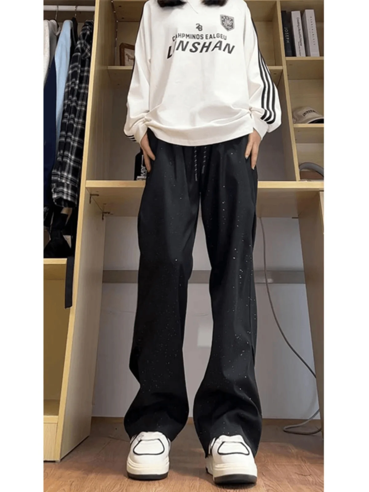 

Мужские спортивные брюки Bla Cleanfit, складные, осенние, повседневные, свободного кроя, длинные, в стиле драпи, Star Unding West Pants