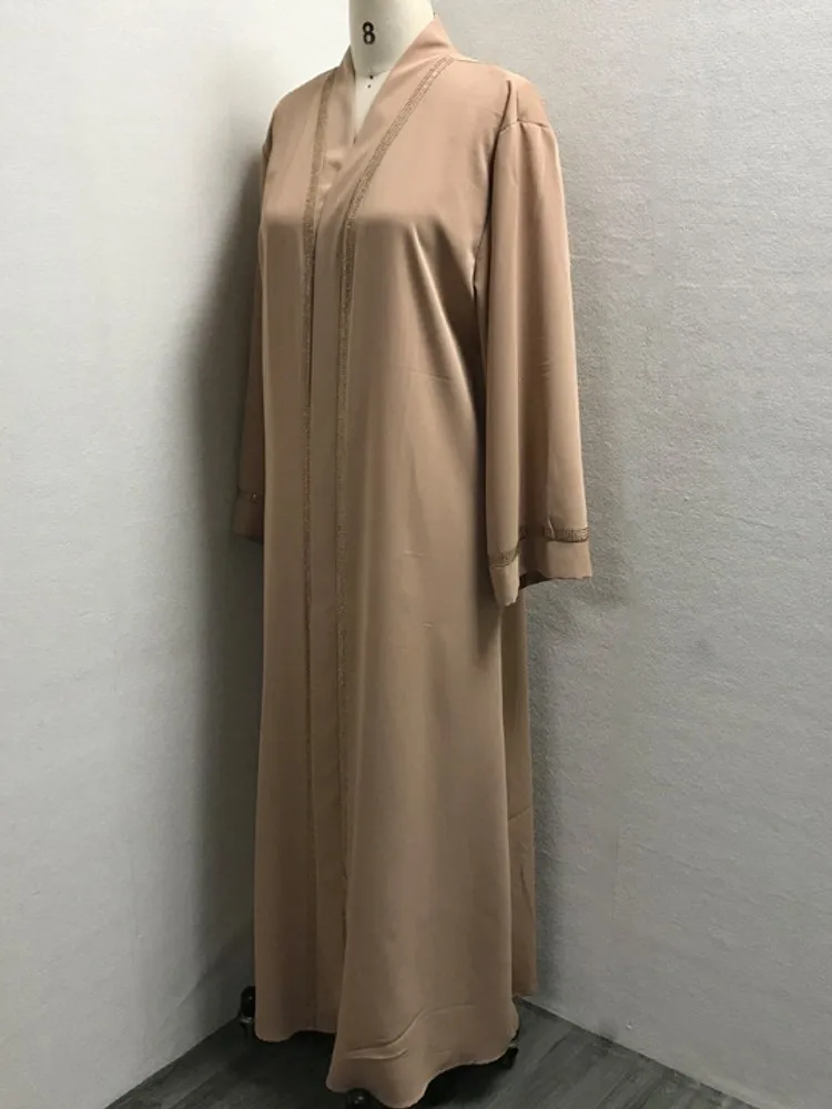 Aperto Abaya Kimono Dubai turchia caftano Cardigan musulmano Abaya per le donne Casual Robe Longue Djellaba Femme caftano abbigliamento islamico