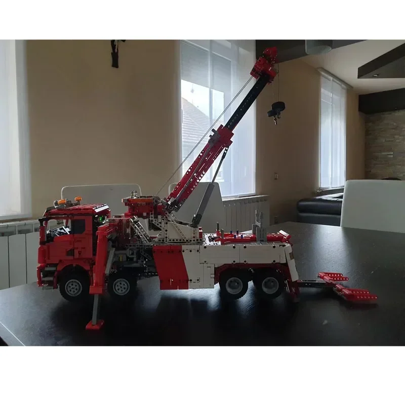 

Городской спасательный кран MOC-68753, красный сверхмощный кран, модель строительного блока • 4111, сращивание деталей для взрослых и детей, игрушка в подарок на день рождения