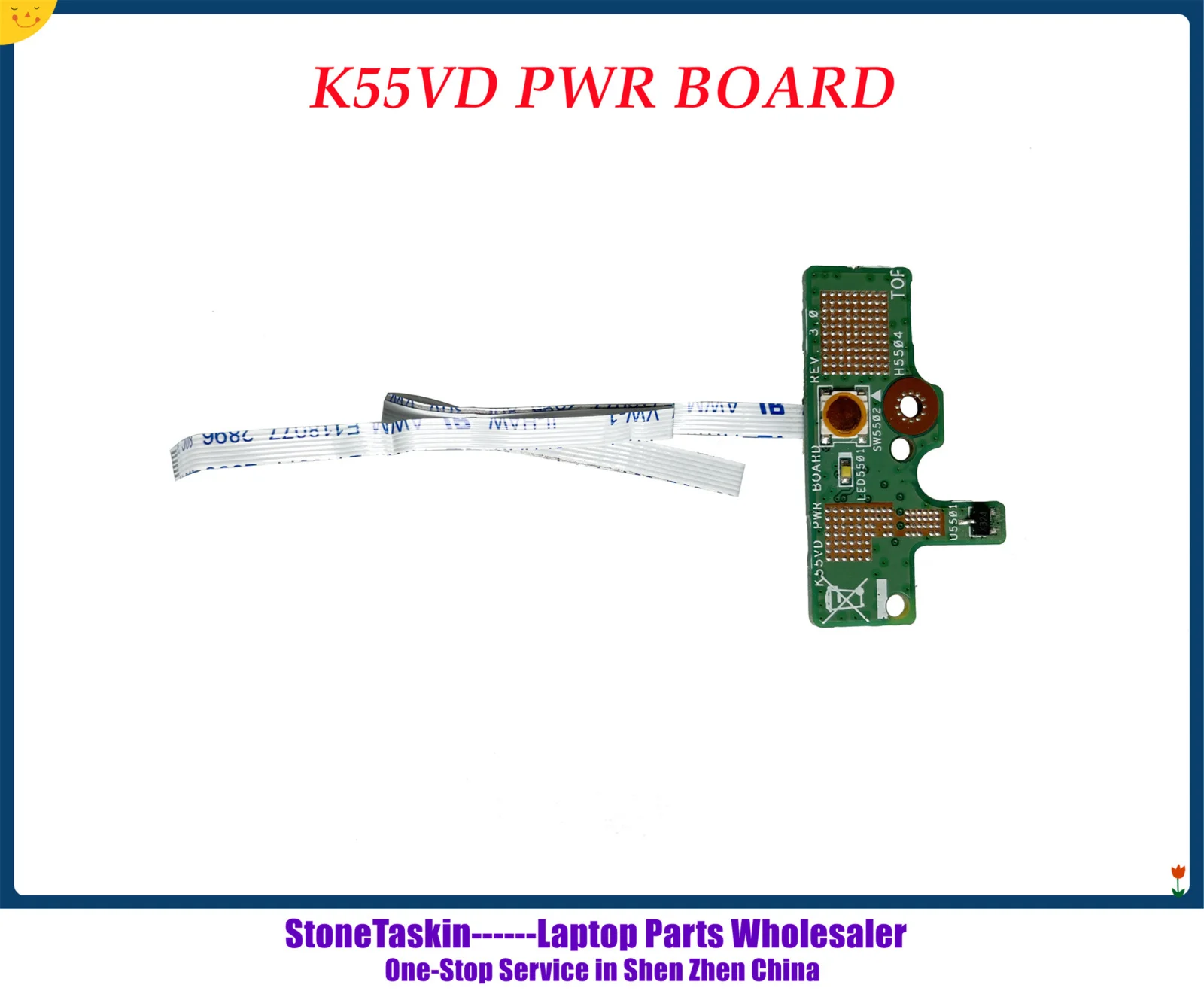 StoneTaskin 69N0M7C10F02 Power Switch ON OFF Button Board with cable for ASUS K55VM K55VD K55VJ A55V PWR Board 100% Tested