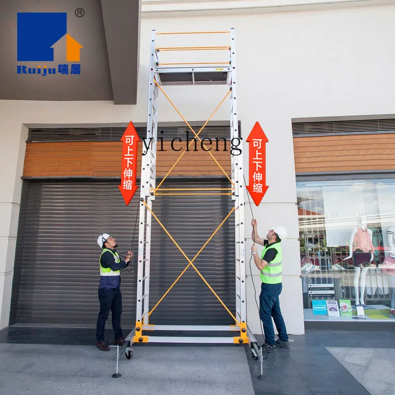 W26- aluminum alloy scaffolding elevator folding mobile climbing ladder platform ladder