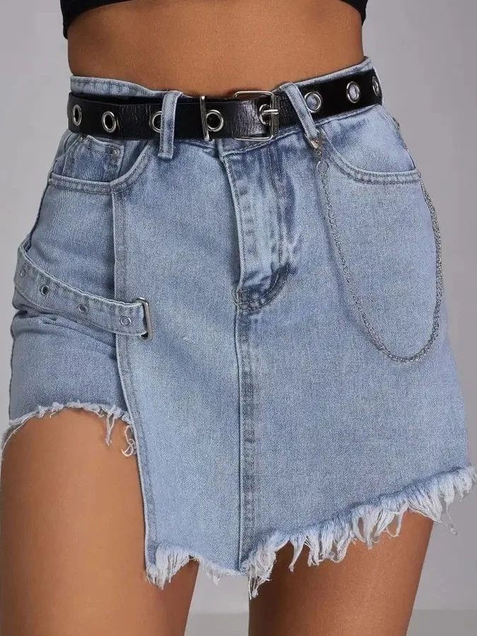 

High Waist Slim Fit Denim Skirt Women's Faion A-Line Skirts Comfortable Breathable Summer orts Skirts Pure Color