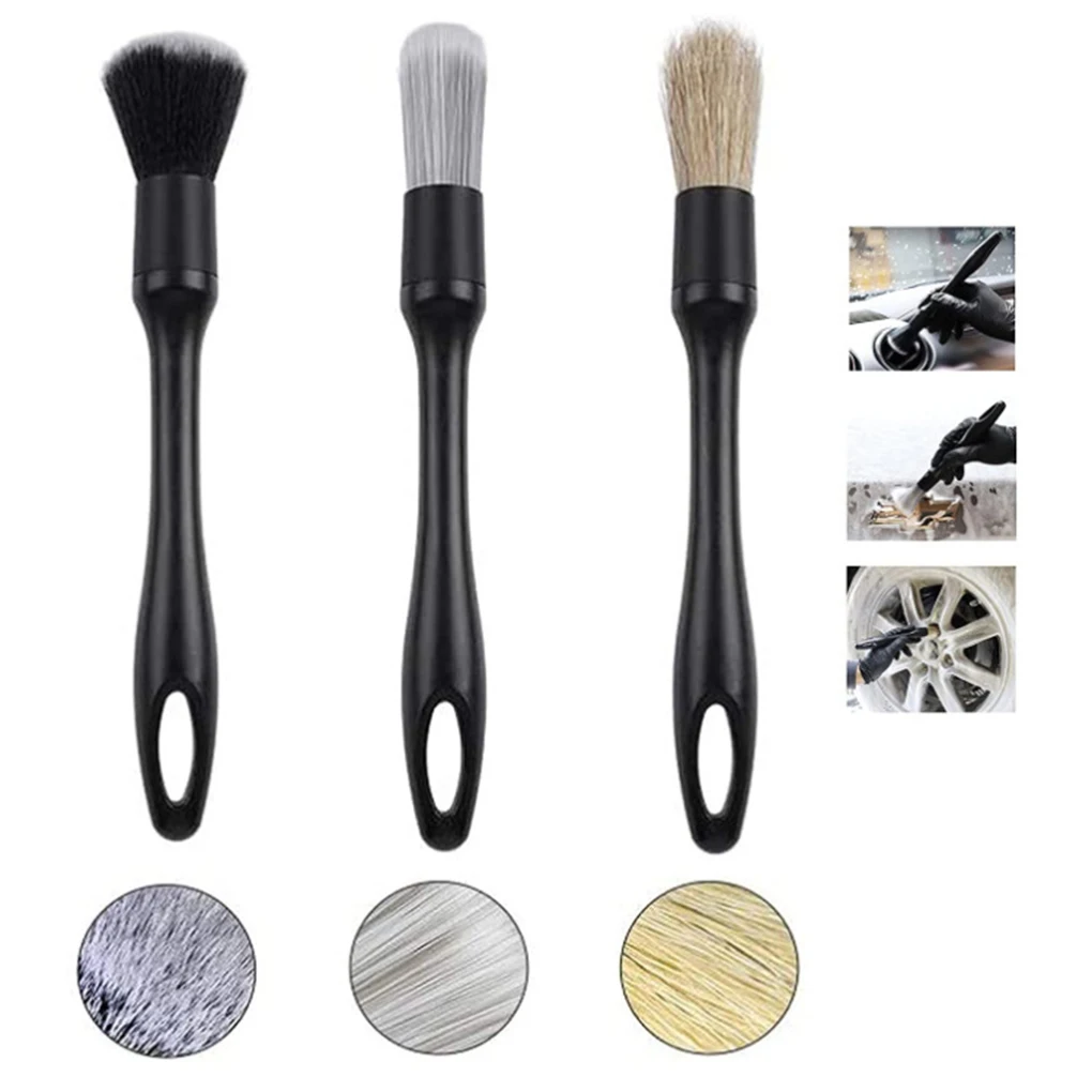 3 Pieces/Set Auto Detailing Brush Replacement Handheld Air Vent Brushes